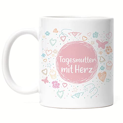 Hey!Print Tagesmutter mit Herz Tasse Dankeschön Geschenk Danke Sagen Für Alles Tagesmutter von Hey!Print