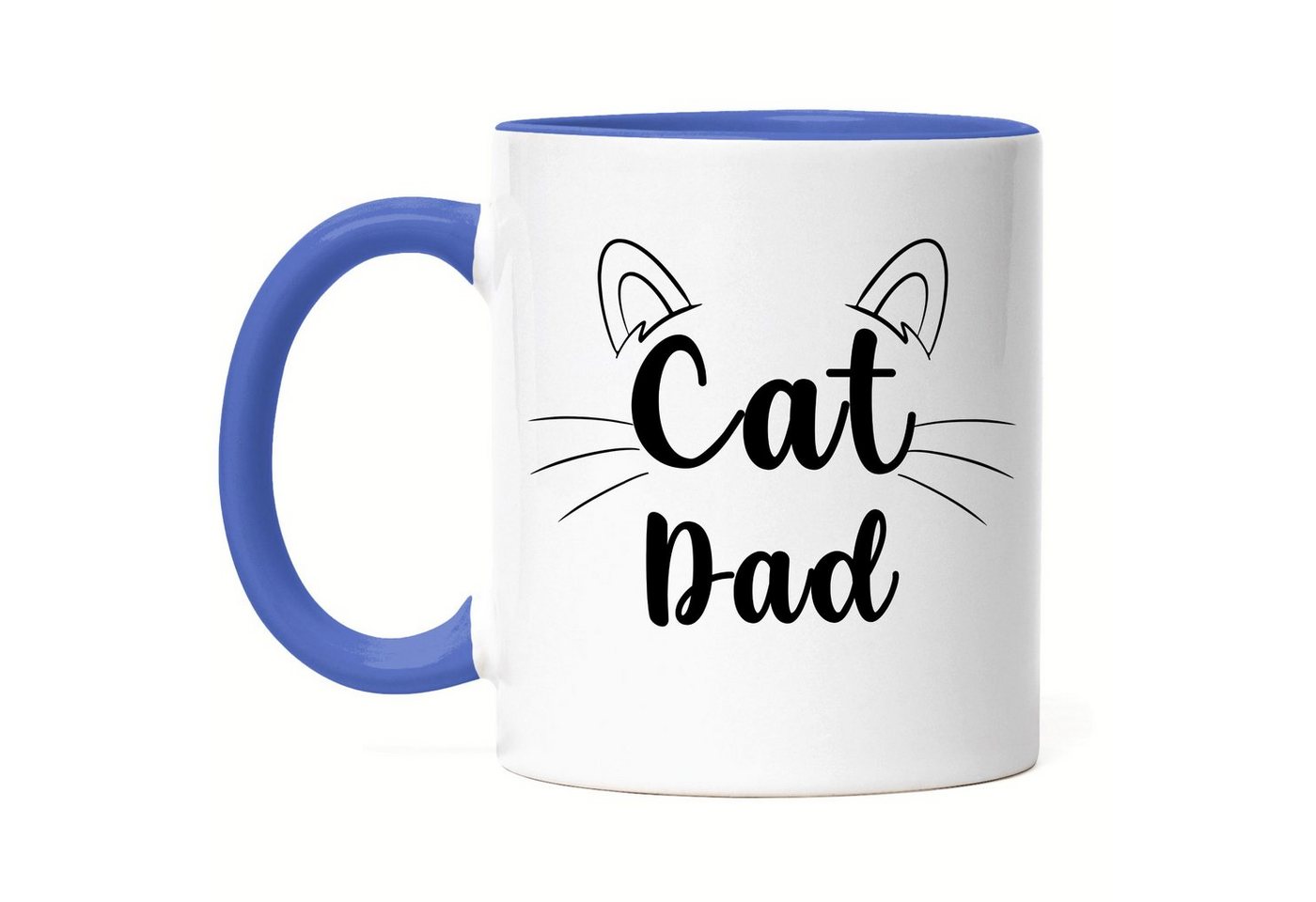 Hey!Print Tasse Cat Dad Tasse Katzen-Papa Geschenk Katzenliebhaber Katzenbesitzer Katzen Kätzchen Kaffeetasse, Keramik von Hey!Print