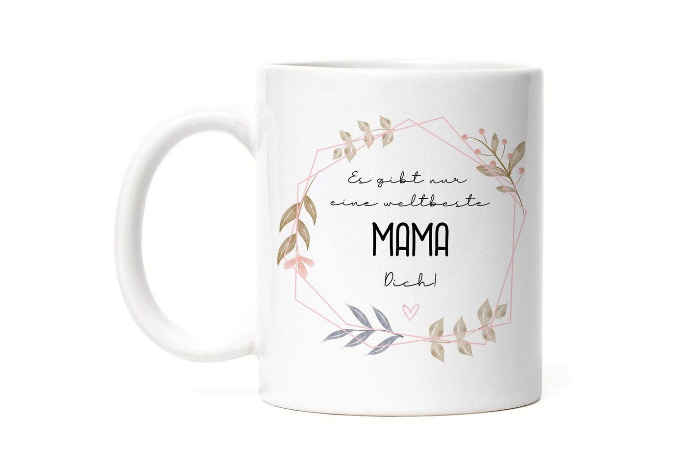 Hey!Print Tasse Es Gibt Nur Eine Weltbeste Mama Dich Tasse Blumen Motiv Muttertag Geschenkidee, Keramik von Hey!Print