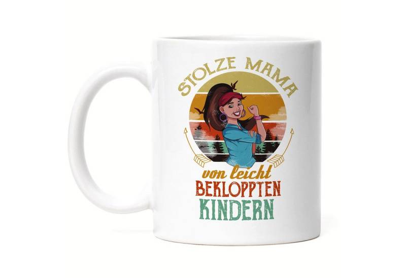 Hey!Print Tasse Stolze Mama von leicht bekloppten Kindern Tasse Lustig Muttertag von Hey!Print