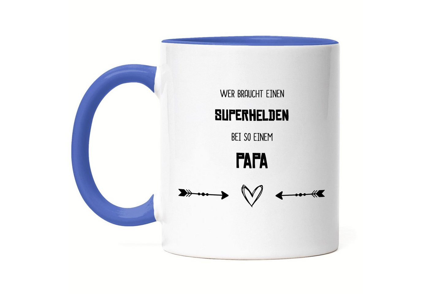 Hey!Print Tasse Wer Braucht Superhelden Tasse Bester Papa Der Welt Geschenkidee Vatertag Geburtstag, Keramik von Hey!Print