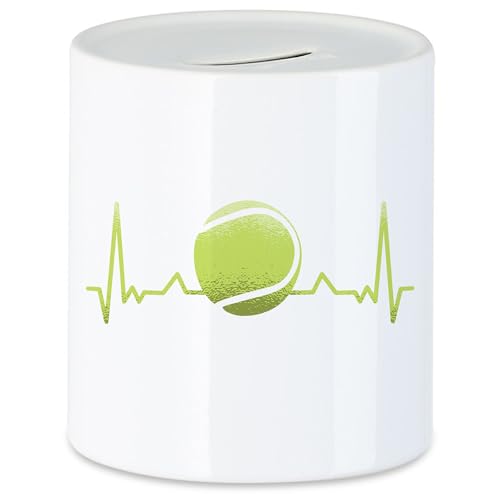 Hey!Print Tennisball Spardose Tennisschläger Spieler Spiel Spielball Sport Freizeit Hobbie Tennisplatz Tennis Schläger von Hey!Print