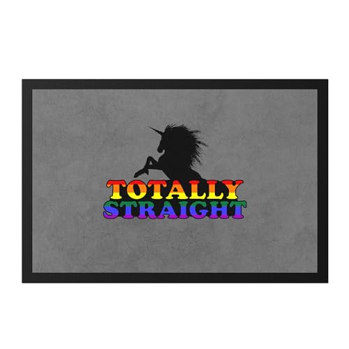 Hey!Print Totally Straight Fußmatte LGBT Gay LGBTQ Pride Queer Homosexuell CSD Pride Week Geschenk Hey!Print Totally Straight Fußmatte LGBT Gay LGBTQ Pride Queer Homosexuell CSD Pride Week Geschenk von Hey!Print