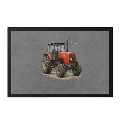 Hey!Print Traktor Motiv Gelber Trecker Kinder Geschenk Bauernhof Junge Fussmatte Traktor Fan Traktorliebe Hey!Print Traktor Motiv Gelber Trecker Kinder Geschenk Bauernhof Junge Fussmatte Traktor Fan Traktorliebe von Hey!Print