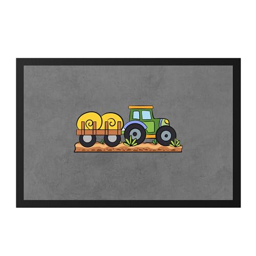 Hey!Print Trecker Fußmatte Für Trecker Fans Bauernhof Bauern Feld Landarbeit Landwirtschaft Traktor von Hey!Print