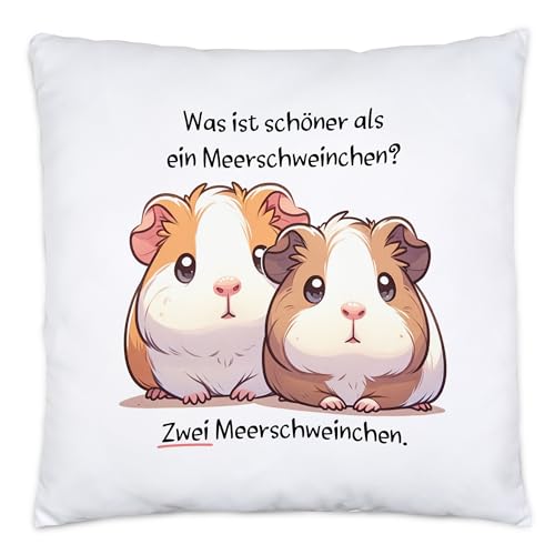 Hey!Print Was ist schöner als EIN Meerschweinchen Kissen Inkl. Füllung Haustier Meerschweinchen von Hey!Print