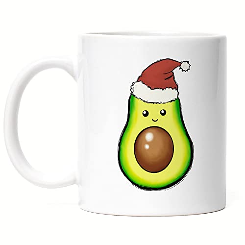 Hey!Print Weihnachts-Avocado Tasse Weiß Geschenkidee Avocado-Fans Guacamole Süßes Motiv für Weihnachten für Familie Freunde von Hey!Print
