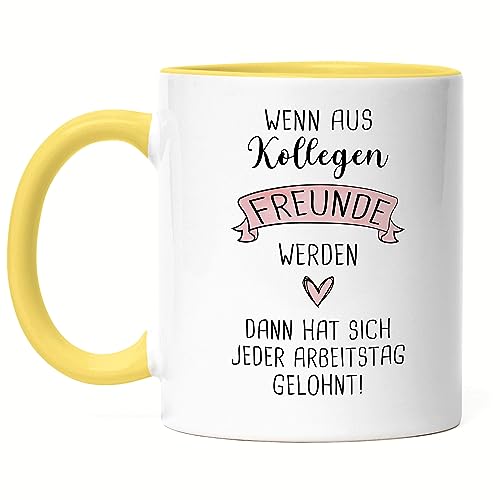 Hey!Print Wenn Aus Kollegen Freunde Werden Tasse Gelb Lieblingskollegin Arbeit Büro-Beutel Kollegin Geschenk Hey!Print Wenn Aus Kollegen Freunde Werden Tasse Gelb Lieblingskollegin Arbeit Büro-Beutel Kollegin Geschenk von Hey!Print