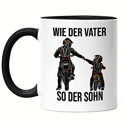 Hey!Print Wie der Vater so der Sohn Tasse Schwarz Papa Motocross Geschenk Motorrad Dirt Bike Vatertag Hey!Print Wie der Vater so der Sohn Tasse Schwarz Papa Motocross Geschenk Motorrad Dirt Bike Vatertag von Hey!Print