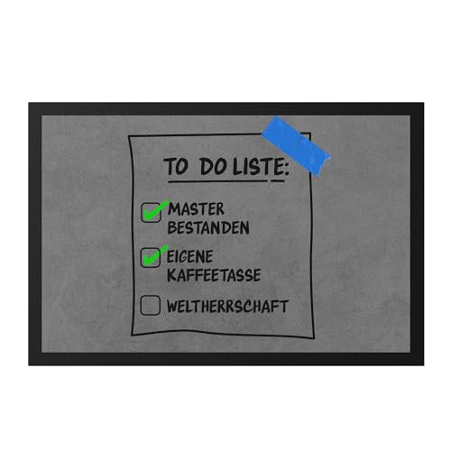 Hey!Print to Do Liste Master bestanden eigene Kaffeetasse Fußmatte Geschenk Master Abschluss lustig Humor Büro Kollegin Spaß Hey!Print to Do Liste Master bestanden eigene Kaffeetasse Fußmatte Geschenk Master Abschluss lustig Humor Büro Kollegin Spaß von Hey!Print