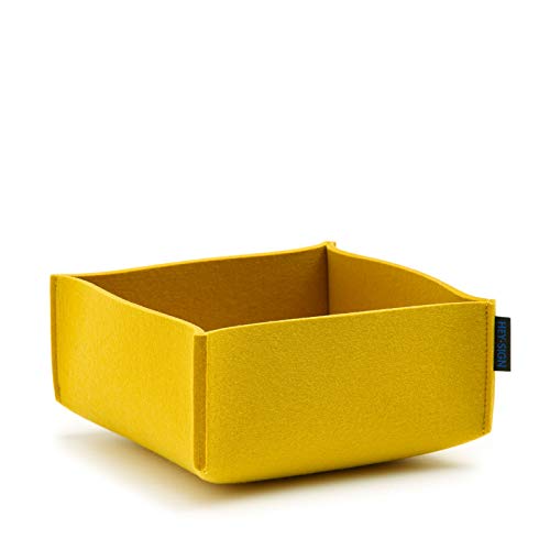 Hey-Sign Box Behälter Box Set 3 in verschiedenen Größen und Farben, Farbe:23 - Curry, Abmessung:S - 25 x 25 x 11 cm (5 mm) von Hey-Sign