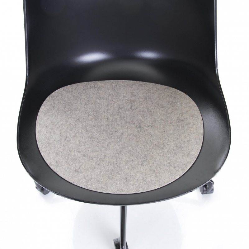 Hey-Sign - Flow Chair Sitzauflage antirutsch - grau hellmeliert/Filz in 5mm Stärke/LxBxH 44x36x0.5cm von Hey-Sign