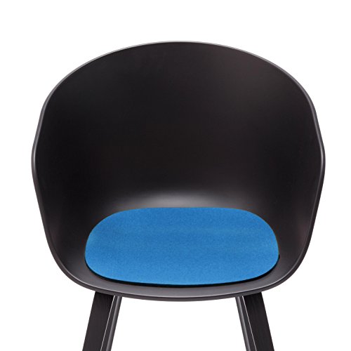 Hey-Sign Sitzauflage für Stühle in der Farbe Petrol-Blau, Filz aus 100% Reiner Schnurwolle, Antirutschbeschichtung, 39x37 cm - Filzwolle 5 mm, 501123934 von Hey Sign