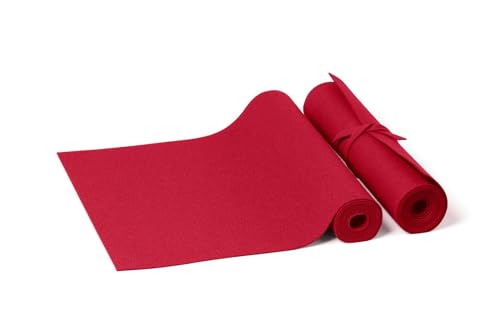 Hey Sign Tischläufer Filz glatt viele Farben + Größen, Farbe:55 - Mohnrot, Größe:Tischlaeufer 5 mm. 180 x 40 cm von Hey Sign