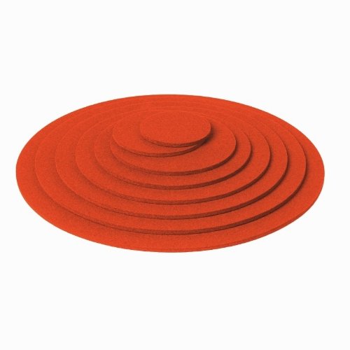 Hey Sign runder Untersetzer in der Farbe Mango-Orange, Filz aus 100% Reiner Schurwolle, 35 cm - Filzdicke 5 mm, 300153520 von Hey Sign