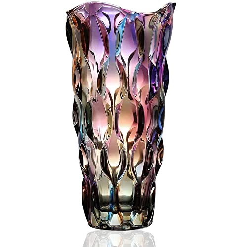 Hey_you Glas Blumenvase,Moderne minimalistische Vase Nordic Glass Floral Handmade Flower Arrangement Hydroponic Ornament für Home Esstisch,Geschenk Hochzeit,Housewarming Party,Stil A-violett von Hey_you