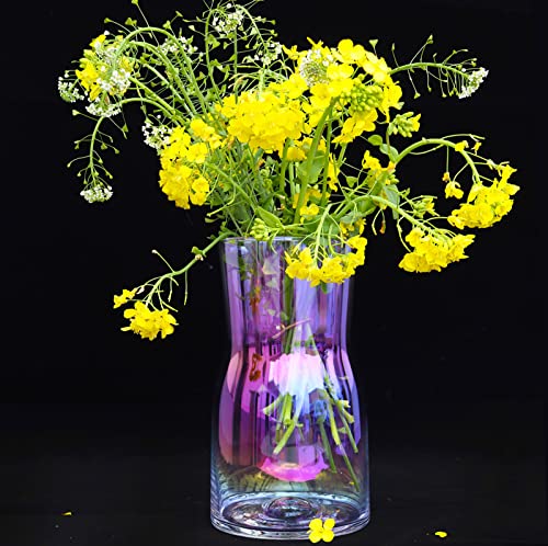 Hey_you Klarglas Vase, Ins Style Kristall dekorative Vase Blumenblume Pflanzenbehälter für Home Office Dekor, Geschenk für Hochzeit Einweihungsparty feiern von Hey_you