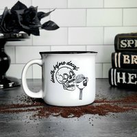 15 Unzen Keramik Camping Becher - Tod Vor Decaf von BABSCustomsLLC
