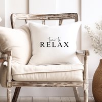 Kissenhülle "Time To Relax"/Kissenbezug Wohnzimmerdeko Geschenk Zum Rentenbeginn Rentner Abschiedsgeschenk Kollege Kollegin von HeyMyDeer