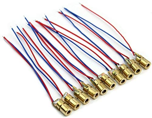 HeyNana - 10 Einheiten 5V 650nm 5mW Laserdiode Roter Farbkopf Rote Laserdioden-Laserröhre mit Anschlüssen Kopfaußendurchmesser 6mm HeyNana - 10 Einheiten 5V 650nm 5mW Laserdiode Roter Farbkopf Rote Laserdioden-Laserröhre mit Anschlüssen Kopfaußendurchmesser 6mm von HeyNana