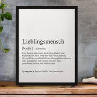 Lieblingsmensch Poster Personalisiert - Definition Mit Namen & Wunschtext Geschenk Für Partner, Freundin Oder Beste Freunde von HeyPapaDE