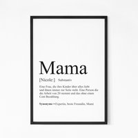 Mama Geschenkidee Muttertagsgeschenk Muttertag Personalisiert Geburtstagsgeschenk Mutter Defintion Geschenk von HeyPapaDE