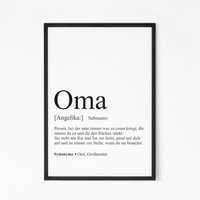 Oma Geschenkidee Poster Personalisiert Geburtstagsgeschenk Großmutter Substantiv Defintion Geschenk Muttertagsgeschenk von HeyPapaDE