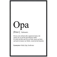 Opa Geschenkidee Poster Personalisiert Geburtstagsgeschenk Großvater Substantiv Defintion Geschenk Vatertagsgeschenk von HeyPapaDE