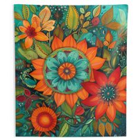 Sonnenblume Mandala Boho Kunst Wandteppich von HeyPapaDE