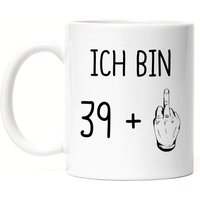 40. Geburtstag Tasse Mittelfinger Humorvolle Geschenkidee Runder 40 Jahre Alt Originell von HeyPrintDesigns