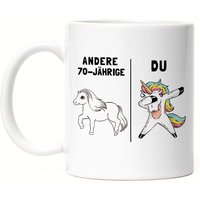 70. Geburtstag Tasse Mit Spruch Frauen Lustig Einhorn 70 Jahre Geschenk-Idee Andere Jährige von HeyPrintDesigns