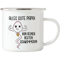 Alles Gute Papa Von Bester Schwimmerin Emaille Tasse Vatertagsgeschenk Geburtstag Lustiges Motiv Tochter Geschenkidee von HeyPrintDesigns