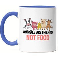Animals Are Friends Not Food Tasse Blau Vegan Vegetarier Geschenkidee Plant-Based Tierwohl von HeyPrintDesigns