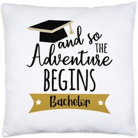 Bachelor Kissen Inkl. Füllung & So The Adventure Begins Bachelorabschluss Geschenk Absolvent Studium von HeyPrintDesigns