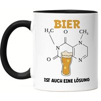 Bier Ist Auch Eine Lösung Tasse Schwarz Schaum Bierkrug Halbe Bierchen Alkohol Feierabend Weizen Hefe Hopfen Alkoholiker von HeyPrintDesigns