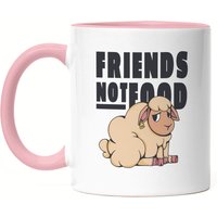 Friends Not Food Tasse Rosa Vegan Vegetarier Geschenkidee Plant-Based Tierwohl Süßes Schaf von HeyPrintDesigns