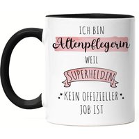 Ich Bin Altenpflegerin Weil Superheldin Kein Anerkannter Job Ist Tasse Schwarz Geschenk Danke Sagen von HeyPrintDesigns