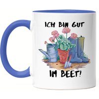 Ich Bin Gut Im Beet Tasse Blau Hobby-Gärtner Pflanzen Garten Blumen Geschenkidee Sarkasmus von HeyPrintDesigns