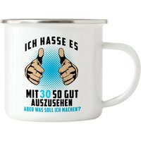 Ich Hasse Es Mit 30 So Gut Auszusehen Emaille Tasse Geburtstagsgeschenk Jahre Geburtstag von HeyPrintDesigns