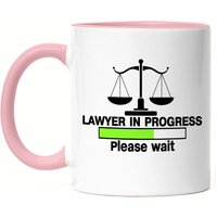 Lawyer in Progress Please Wait Tasse Rosa Student Lernen Bücher Anwalt Uni Abschluss Gericht Jura von HeyPrintDesigns