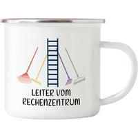 Leiter Vom Rechenzentrum Emaille Tasse Hobby-Gärtner Pflanzen Garten Blumen Geschenkidee Besen Rechen von HeyPrintDesigns