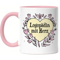 Logopädin Mit Herz Tasse Rosa Geschenkidee Zum Danke Sagen Beste von HeyPrintDesigns