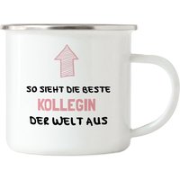 So Sieht Die Beste Kollegin Aus Emaille Tasse Arbeitskollegin Abschiedsgeschenk Rente Ruhestand Büro von HeyPrintDesigns