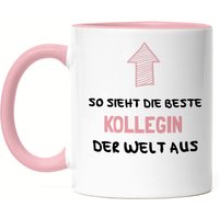 So Sieht Die Beste Kollegin Aus Tasse Rosa Arbeitskollegin Abschiedsgeschenk Rente Ruhestand Büro von HeyPrintDesigns