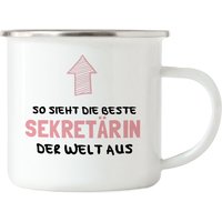 So Sieht Die Beste Sekretärin Aus Emaille Tasse Arbeitskollegin Abschiedsgeschenk Büro Assistenz von HeyPrintDesigns