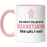 So Sieht Die Beste Sekretärin Aus Tasse Rosa Arbeitskollegin Abschiedsgeschenk Büro Assistenz von HeyPrintDesigns
