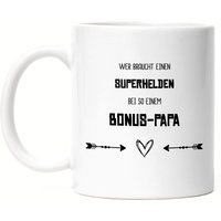 Wer Braucht Superhelden Tasse Bester Bonus-Papa Der Welt Geschenkidee Vatertag Geburtstag von HeyPrintDesigns
