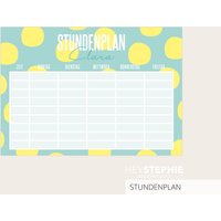stundenplan Dots | Gelb-Mint - Schule Dina4 Personalisiert Beschreibbar Colorblocking von HeyStephieShop