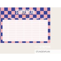 stundenplan Karo | Lila-Rosé - Schule Dina4 Personalisiert Beschreibbar Colorblocking von HeyStephieShop