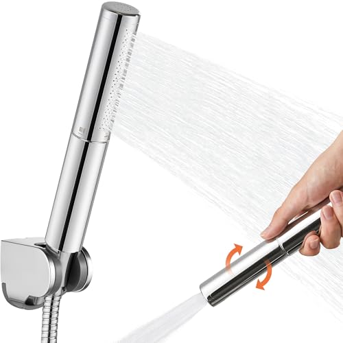 Heyalan Messing 2 in 1 Funktion Handbrause Handbrause Hochdruck Handheld Sprinklert Duschstab mit Brauseschlauch und ABS Handbrausehalter, poliertes Chrom von Heyalan